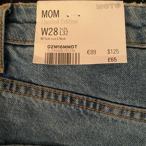 Topshop Ripped Mom Rhinestone Jeans - Picture 2 of 5